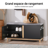 SoBuy FSR117-SCH Banc à Chaussures avec Coussin Rembourré et 2 Portes, Meuble d'Entrée – 90x34x46 cm, Noir