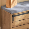 SoBuy FSR120-N Banc à Chaussures avec Porte de Grange Coulissante et Coffre de Rangement pour Entrée – 80x35x48 cm, Naturel