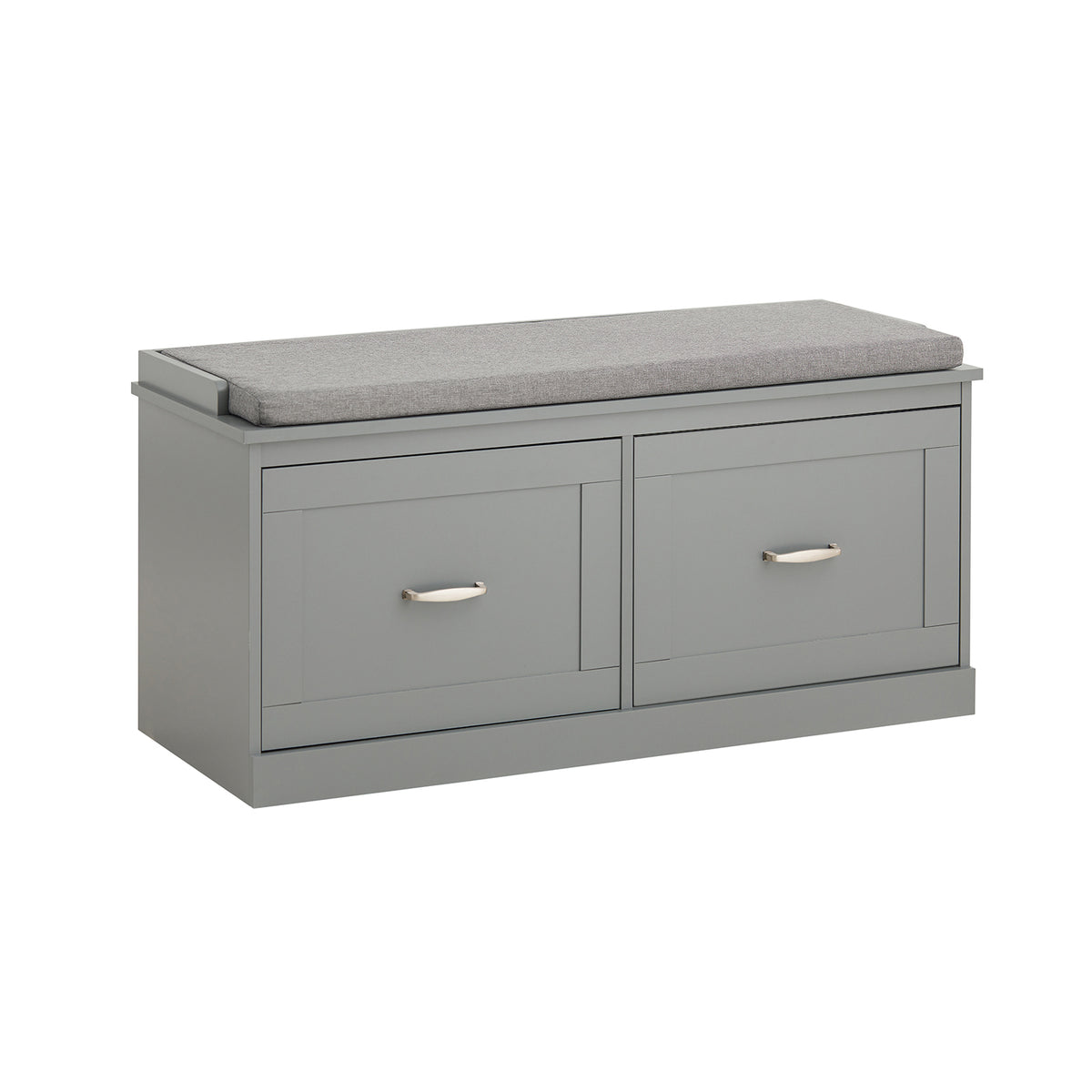 SoBuy FSR131-HG Banc d’Entrée avec Coussin Rembourré et 2 Tiroirs – Charge 150 kg – Gris