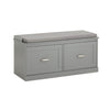 SoBuy FSR131-HG Banc d’Entrée avec Coussin Rembourré et 2 Tiroirs – Charge 150 kg – Gris