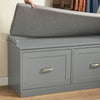 SoBuy FSR131-HG Banc d’Entrée avec Coussin Rembourré et 2 Tiroirs – Charge 150 kg – Gris