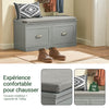 SoBuy FSR131-HG Banc d’Entrée avec Coussin Rembourré et 2 Tiroirs – Charge 150 kg – Gris