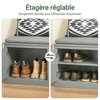 SoBuy FSR131-HG Banc d’Entrée avec Coussin Rembourré et 2 Tiroirs – Charge 150 kg – Gris