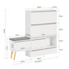 SoBuy FSR134-W Banc à Chaussures Modulable avec Armoire sur Pieds, Meuble d'Entrée – 124x24x126 cm, Blanc