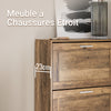SoBuy FSR137-F Armoire à Chaussures 2 Abattants Réglables, Slim 23cm pour Entrée Couloir – 60x23x79 cm, Bois Foncé