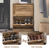 SoBuy FSR137-F Armoire à Chaussures 2 Abattants Réglables, Slim 23cm pour Entrée Couloir – 60x23x79 cm, Bois Foncé