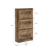 SoBuy FSR137-L-F Meuble à Chaussures à Abattants 3 Niveaux Grande Capacité – Rangement Discret pour Entrée – Bois Foncé