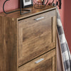 SoBuy FSR137-L-F Meuble à Chaussures à Abattants 3 Niveaux Grande Capacité – Rangement Discret pour Entrée – Bois Foncé