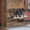SoBuy FSR137-L-F Meuble à Chaussures à Abattants 3 Niveaux Grande Capacité – Rangement Discret pour Entrée – Bois Foncé