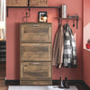 SoBuy FSR137-L-F Meuble à Chaussures à Abattants 3 Niveaux Grande Capacité – Rangement Discret pour Entrée – Bois Foncé