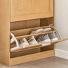 SoBuy FSR137-N Meuble à Chaussures à Abattants 2 Niveaux – Rangement Discret pour Entrée – 60x23x79 cm Naturel