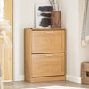 SoBuy FSR137-N Meuble à Chaussures à Abattants 2 Niveaux – Rangement Discret pour Entrée – 60x23x79 cm Naturel