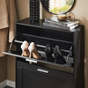 SoBuy FSR137-SCH Meuble à Chaussures à Abattants 2 Niveaux – Rangement Discret pour Entrée – 60x25x80 cm Noir