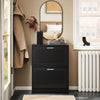 SoBuy FSR137-SCH Meuble à Chaussures à Abattants 2 Niveaux – Rangement Discret pour Entrée – 60x25x80 cm Noir
