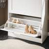 SoBuy FSR137-W Meuble à Chaussures à Abattants 2 Niveaux – Rangement Discret pour Entrée – 60x25x80 cm Blanc