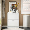SoBuy FSR137-W Meuble à Chaussures à Abattants 2 Niveaux – Rangement Discret pour Entrée – 60x25x80 cm Blanc