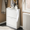 SoBuy FSR137-W Meuble à Chaussures à Abattants 2 Niveaux – Rangement Discret pour Entrée – 60x25x80 cm Blanc