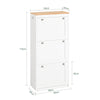 SoBuy FSR144-WN Armoire à Chaussures avec 3 Abattants et 2 Crochets – L59×P26×H116 cm, Charge 30 kg, Blanc et Naturel