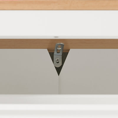 SoBuy FSR144-WN Armoire à Chaussures avec 3 Abattants et 2 Crochets – L59×P26×H116 cm, Charge 30 kg, Blanc et Naturel