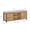 SoBuy FSR149-N Banc à Chaussures avec Coussin Rembourré et Tiroirs, Meuble d'Entrée – 110x35x45 cm, Naturel