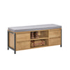 SoBuy FSR149-N Banc à Chaussures avec Coussin Rembourré et Tiroirs, Meuble d'Entrée – 110x35x45 cm, Naturel