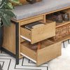 SoBuy FSR149-N Banc à Chaussures avec Coussin Rembourré et Tiroirs, Meuble d'Entrée – 110x35x45 cm, Naturel