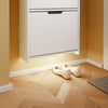 SoBuy FSR151-H-E-W Armoire à Chaussures Ultra-Slim 19 cm – 3 Abattants – Entrée Gain de Place – Blanc avec LED