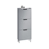 SoBuy FSR151-H-HG Armoire à Chaussures 3 Abattants Ultra-Slim 19cm, Rangement Compact pour Entrée Couloir – 50x19x129 cm, Gri