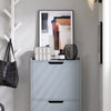 SoBuy FSR151-H-HG Armoire à Chaussures 3 Abattants Ultra-Slim 19cm, Rangement Compact pour Entrée Couloir – 50x19x129 cm, Gris