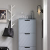 SoBuy FSR151-H-HG Armoire à Chaussures 3 Abattants Ultra-Slim 19cm, Rangement Compact pour Entrée Couloir – 50x19x129 cm, Gris