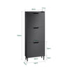 SoBuy FSR151-H-SCH Armoire à Chaussures Ultra-Slim 19 cm | 3 Abattants, 6–8 Paires, Noir