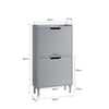 SoBuy FSR151-HG Armoire à Chaussures 2 Abattants Ultra-Slim 19cm, Rangement Compact pour Entrée Couloir – 50x19x91 cm, Gris