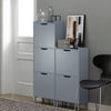 SoBuy FSR151-HG Armoire à Chaussures 2 Abattants Ultra-Slim 19cm, Rangement Compact pour Entrée Couloir – 50x19x91 cm, Gris