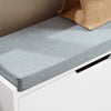 SoBuy FSR151-K-W Banc à Chaussures avec Coussin Rembourré et 1 Abattant, Slim 24cm pour Entrée – 60x24x52 cm, Blanc