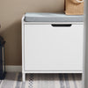 SoBuy FSR151-K-W Banc à Chaussures avec Coussin Rembourré et 1 Abattant, Slim 24cm pour Entrée – 60x24x52 cm, Blanc
