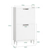 SoBuy FSR151-W Armoire à Chaussures 2 Abattants Ultra-Slim 19cm, Rangement Compact pour Entrée Couloir – 50x19x91 cm, Blanc