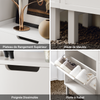 SoBuy FSR151-W Armoire à Chaussures 2 Abattants Ultra-Slim 19cm, Rangement Compact pour Entrée Couloir – 50x19x91 cm, Blanc