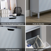 SoBuy FSR151-HG Armoire à Chaussures 2 Abattants Ultra-Slim 19cm, Rangement Compact pour Entrée Couloir – 50x19x91 cm, Gris