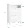 SoBuy FSR152-W Meuble à Chaussures à Abattants 2 Niveaux – Rangement Discret pour Entrée – 80x25x108 cm Blanc