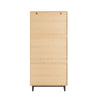SoBuy FSR155-N Armoire à Chaussures 3 Abattants Effet Cannage Rotin, Meuble d'Entrée Design – Naturel