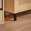 SoBuy FSR155-N Armoire à Chaussures 3 Abattants Effet Cannage Rotin, Meuble d'Entrée Design – Naturel