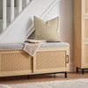 SoBuy FSR155-N Armoire à Chaussures 3 Abattants Effet Cannage Rotin, Meuble d'Entrée Design – Naturel