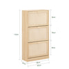 SoBuy FSR159-N Armoire à Chaussures 3 Abattants – L60 × P24 × H118 cm, Naturel