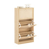 SoBuy FSR159-N Armoire à Chaussures 3 Abattants, Rangement pour Entrée Couloir – 60x24x118 cm, Naturel