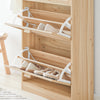 SoBuy FSR159-N Armoire à Chaussures 3 Abattants – L60 × P24 × H118 cm, Naturel
