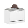 SoBuy FSR16-HG Banc à Chaussures avec 1 Abattant et Coussin Rembourré, Coffre de Rangement pour Entrée – 60x30x46 cm, Gris