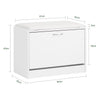 SoBuy FSR16-W Banc à Chaussures avec 1 Abattant et Coussin Rembourré, Coffre de Rangement pour Entrée – 60x30x48 cm, Blanc
