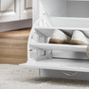 SoBuy FSR16-W Banc à Chaussures avec 1 Abattant et Coussin Rembourré, Coffre de Rangement pour Entrée – 60x30x48 cm, Blanc
