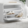 SoBuy FSR16-W Banc à Chaussures avec 1 Abattant et Coussin Rembourré, Coffre de Rangement pour Entrée – 60x30x48 cm, Blanc
