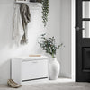 SoBuy FSR16-W Banc à Chaussures avec 1 Abattant et Coussin Rembourré, Coffre de Rangement pour Entrée – 60x30x48 cm, Blanc